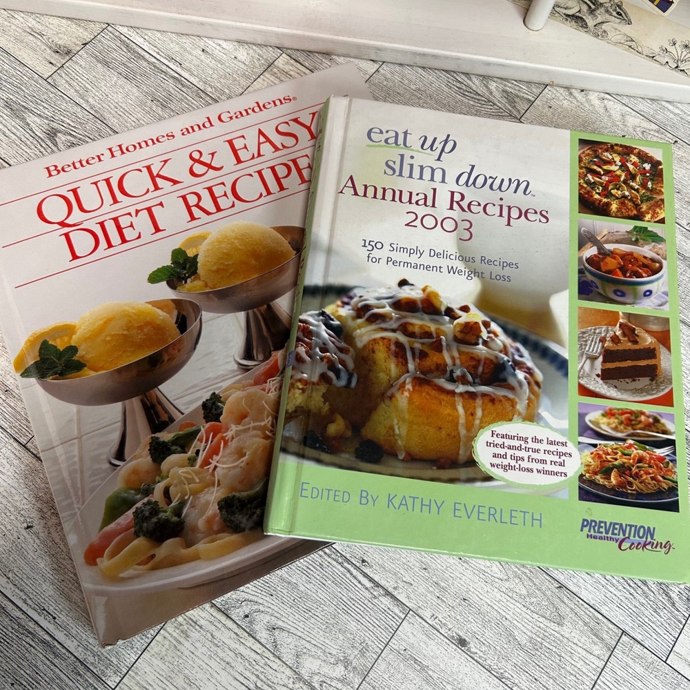 Lot of 2 Diet Cookbooks Eat Up Slim Down & Quick Easy Diet Recipes Hardcovers